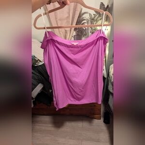 Lily Pulitzer Bright Pink Silk Off shoulder top size XL